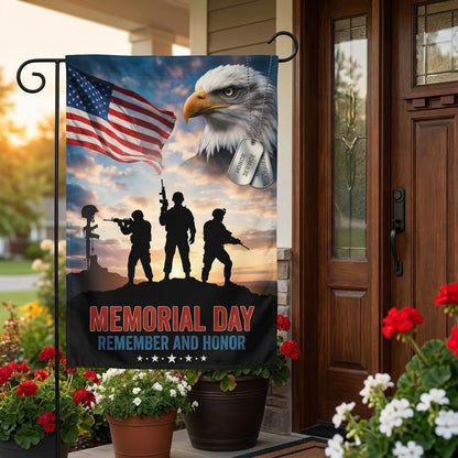 Memorial Day Bald Eagle Flag: Patriotic Soldier Yard Decor