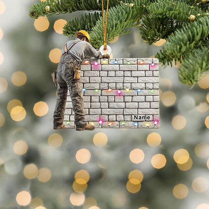 Personalized Construction Worker Christmas Ornament – Custom Builder & Handyman Ornament, Contractor Holiday Gift, Christmas Tree Decor
