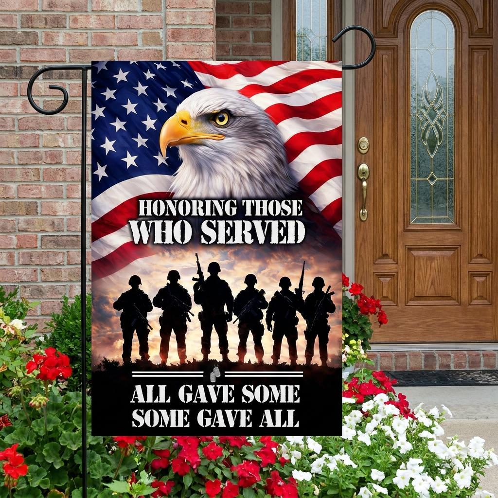 Military Veteran Garden Flag: "All Gave Some" Yard Decor