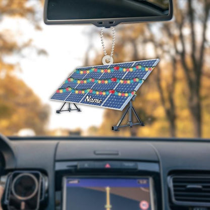 Personalized Solar Panel Christmas Ornament – Custom Renewable Energy Decor, Solar Power Technician Gift, Green Energy Holiday Ornament
