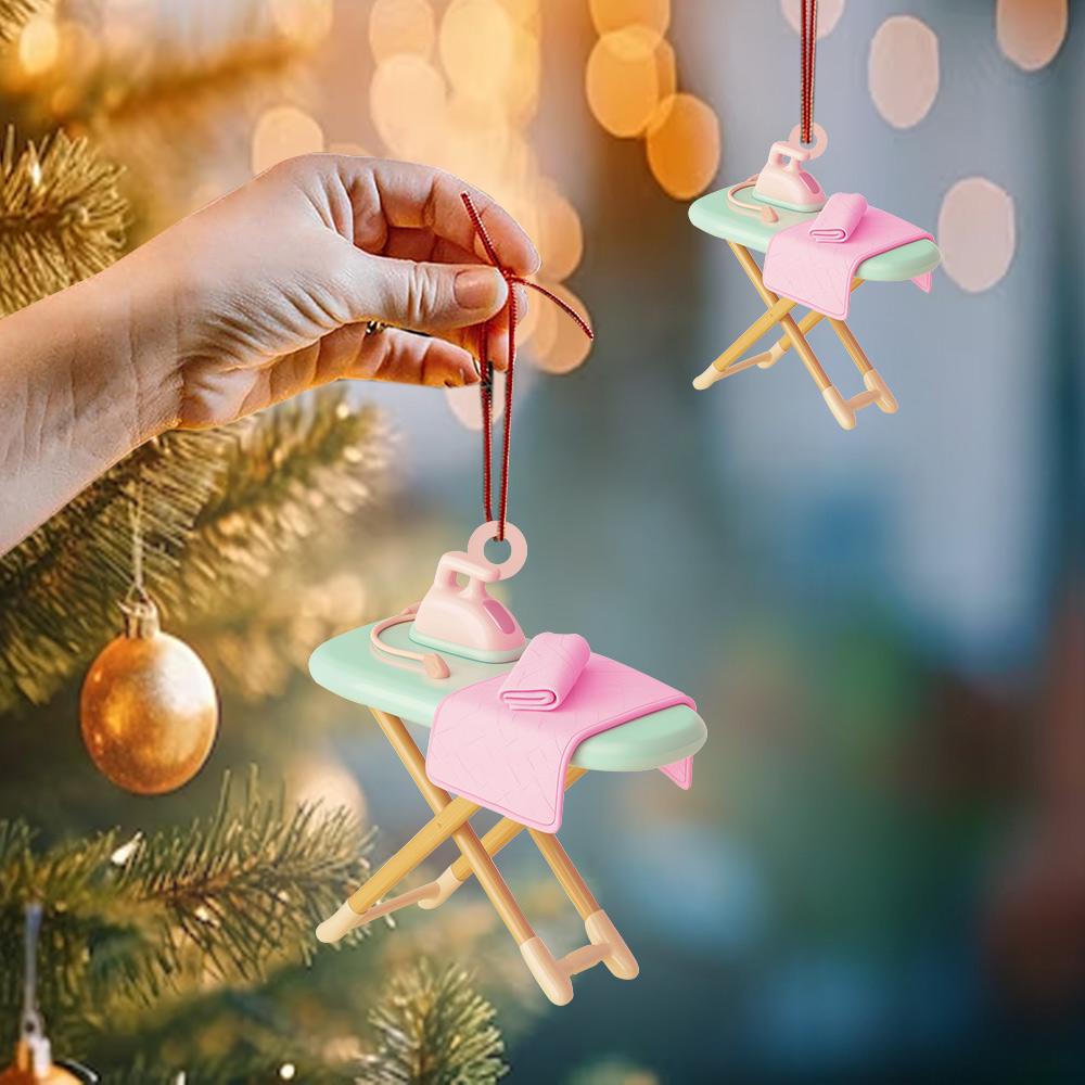 Personalized Ironing Board Christmas Ornament – Custom 2D Flat Hanging Ornament, Laundry Room Holiday Decor & Christmas Gift