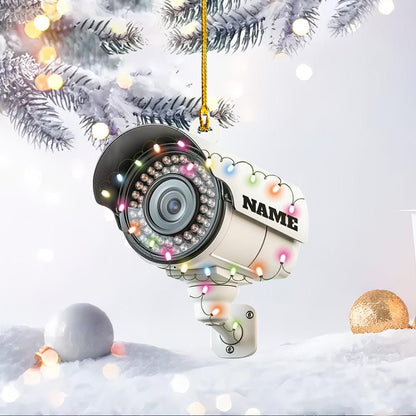 Personalized CCTV Christmas Ornament – Custom Security Camera Hanging Ornament, Surveillance Holiday Gift, Christmas Tree Decor
