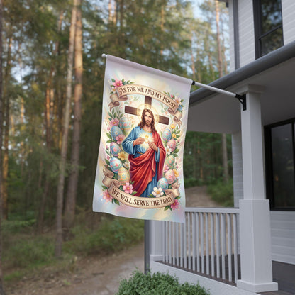 "Serve The Lord" Religious Yard Flag - Christian Outdoor Decor