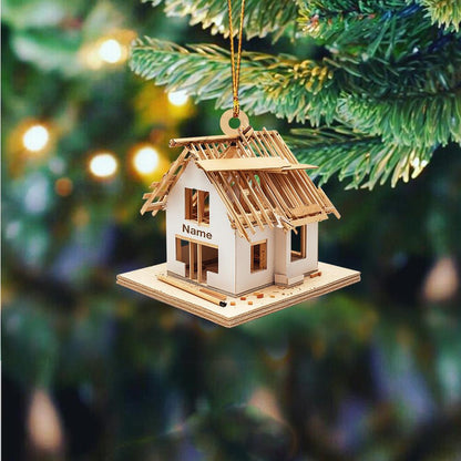 Personalized Under Construction House Christmas Ornament – Custom Builder Ornament, Construction Worker Holiday Gift, New Home Christmas Decor