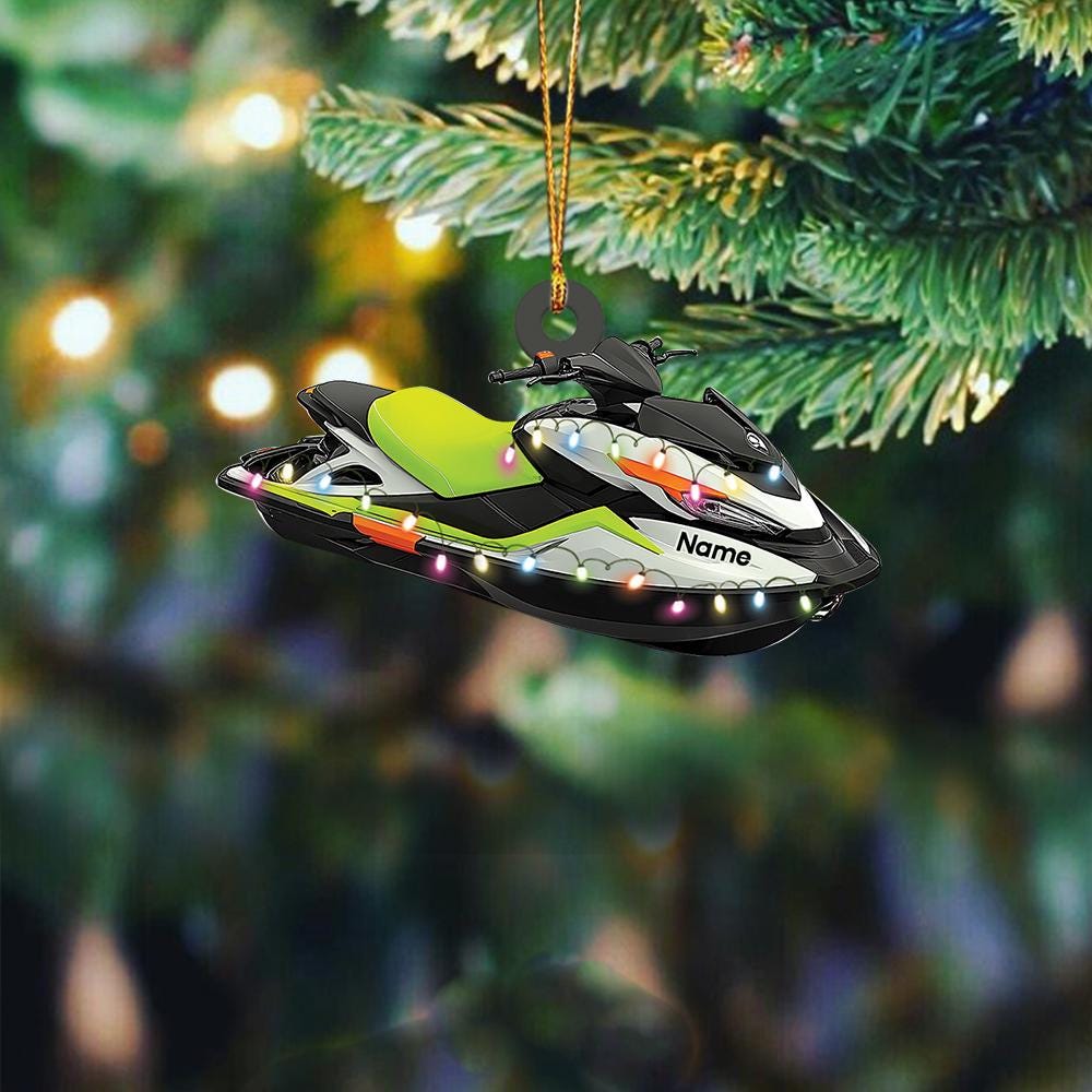 Personalized Jet Ski Christmas Ornament – Custom Jet Ski Hanging Ornament, Water Sports Holiday Decor, Jet Ski Lover Christmas Gift