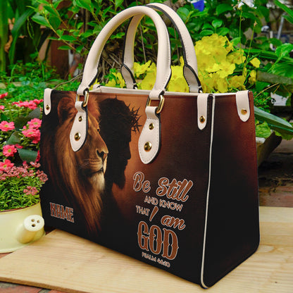 Be Still and Know That I am God Jesus Motivational Religious Bag- Bible Verse PU Leather Handbag ID-0503-W5V4