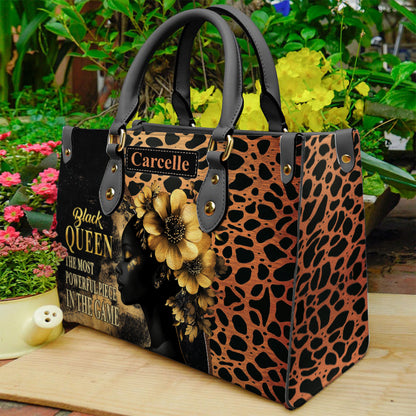 Black Queen PU Leather Handbag – Leopard Print Leather Handbag for Afro Women ID-0408-N3WY