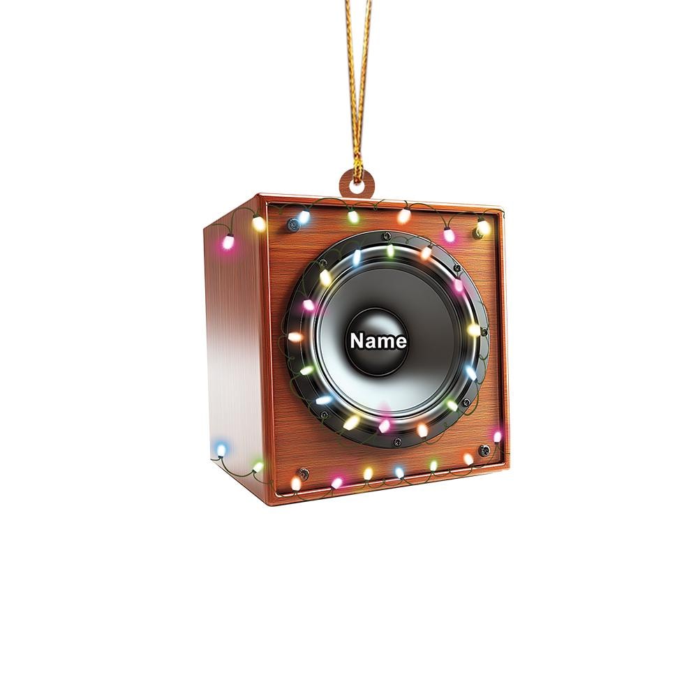 Personalized Music Speakers Christmas Ornament – Custom Speaker Hanging Ornament, Music Lover Holiday Tree Decor