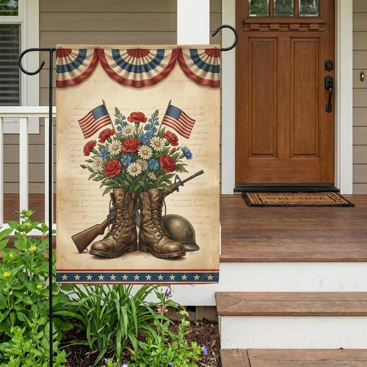 Memorial Day Garden Flag: Patriotic Fallen Soldier Tribute Decor