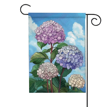 Hydrangea Welcome Double-Sided House Flag - Spring Floral Decor