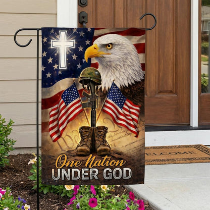 "One Nation Under God" Christian Patriot Garden Flag