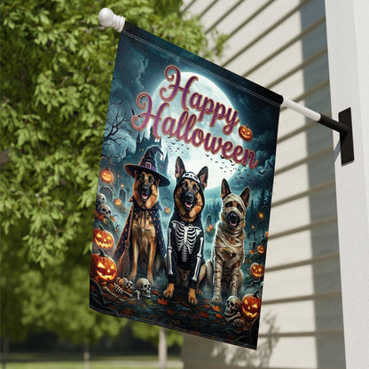 German Shepherd Halloween Yard Flag - Spooky Dog Decor