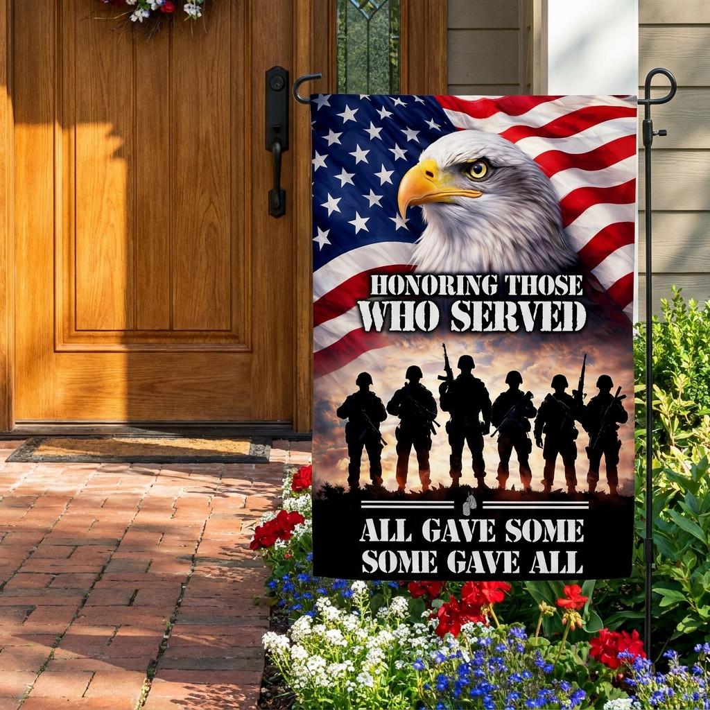 Military Veteran Garden Flag: "All Gave Some" Yard Decor
