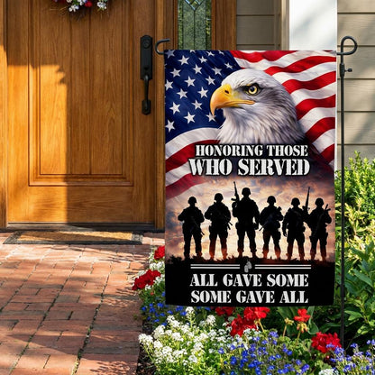 Military Veteran Garden Flag: "All Gave Some" Yard Decor