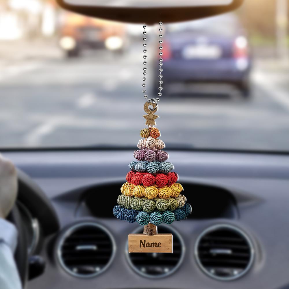 Personalized Crochet Christmas Ornament – Custom 2D Flat Knitting Ornament, Crochet Lover Holiday Gift for Mom, Christmas Tree Decor
