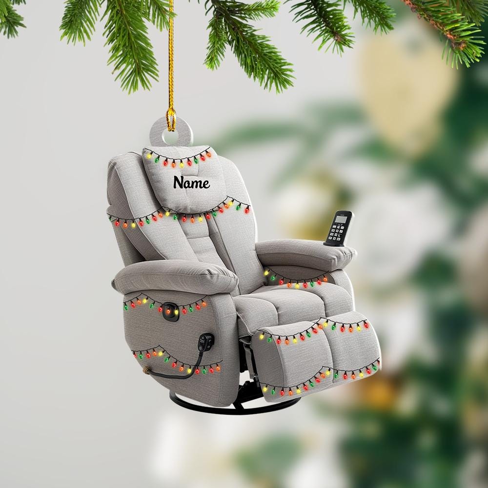 Personalized Massage Chair Christmas Ornament – Custom Recliner Chair Ornament, Massage Therapy Holiday Gift & Christmas Tree Decor