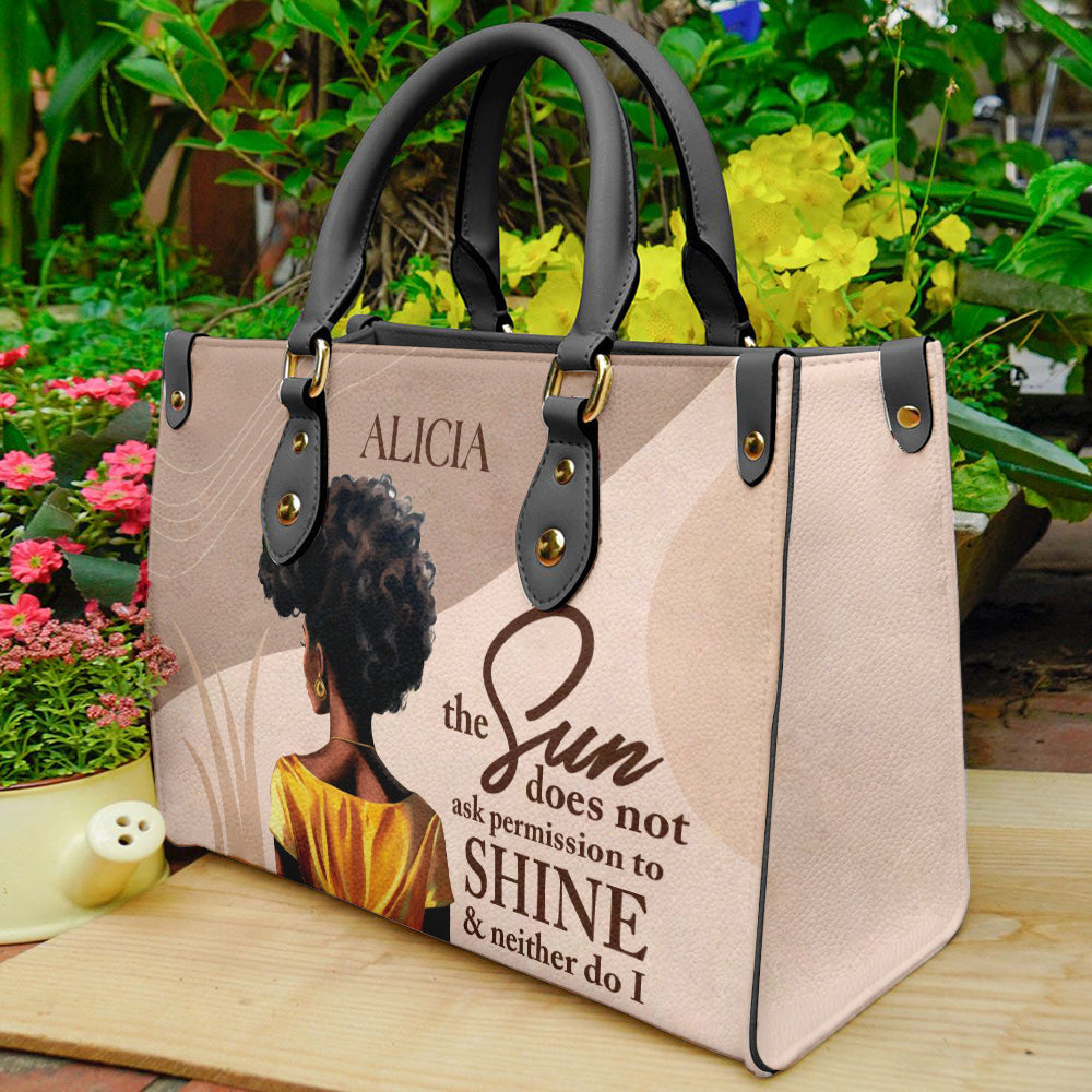 Shine Boldly Custom PU Leather Bag- Empowering Afrocentric Handbag ID-0512-ALMV