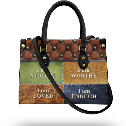 God Says I Am PU Leather Handbags For Women- Christian Church Bag ID-0402-W4VR