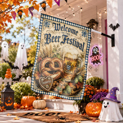 Oktoberfest Prost German Beer Garden Flag - Autumn Decor