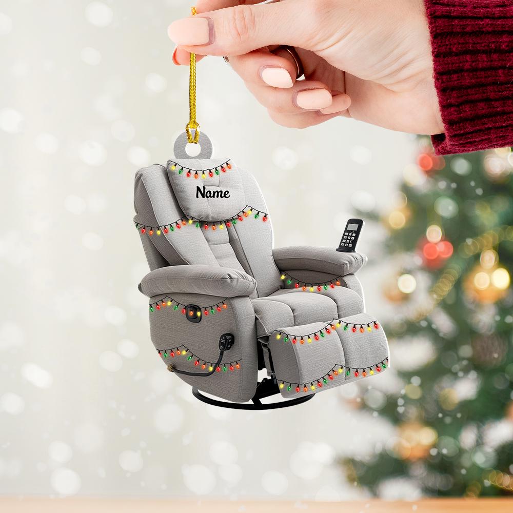 Personalized Massage Chair Christmas Ornament – Custom Recliner Chair Ornament, Massage Therapy Holiday Gift & Christmas Tree Decor