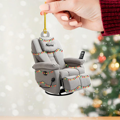 Personalized Massage Chair Christmas Ornament – Custom Recliner Chair Ornament, Massage Therapy Holiday Gift & Christmas Tree Decor