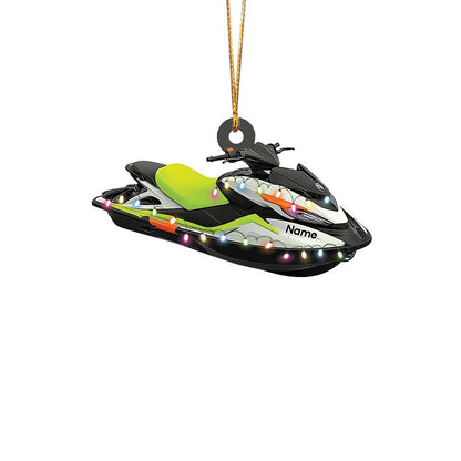 Personalized Jet Ski Christmas Ornament – Custom Jet Ski Hanging Ornament, Water Sports Holiday Decor, Jet Ski Lover Christmas Gift