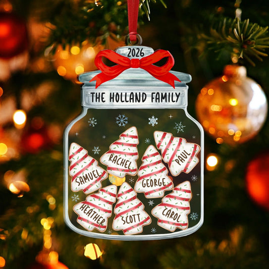 Personalized Christmas Tree Cookie Jar Ornament – Family Names Acrylic Keepsake 2026