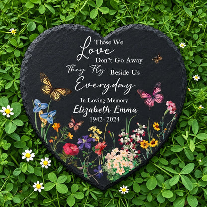 Heart memorial stone with custom name and years