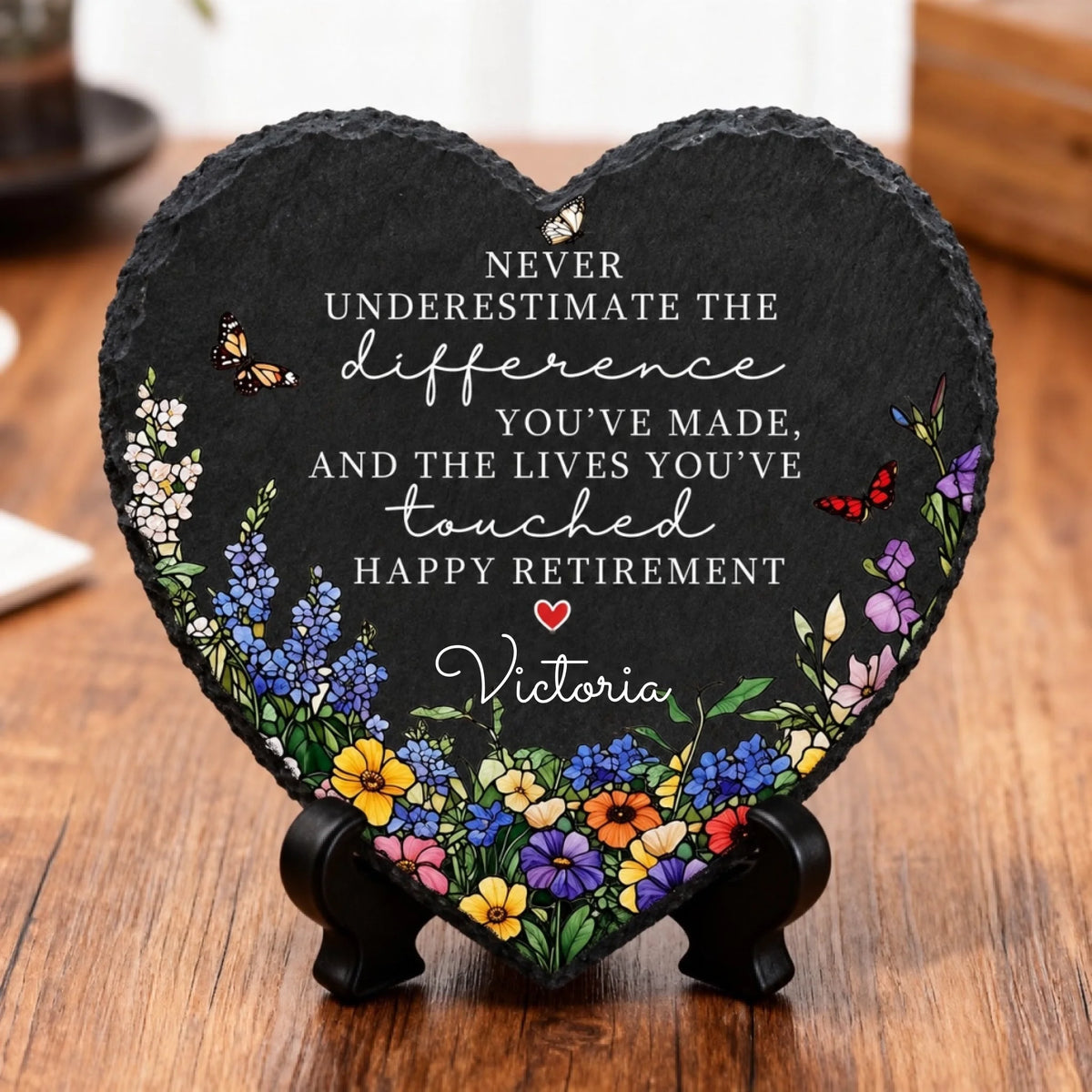 Heart Happy Retirement slate stone