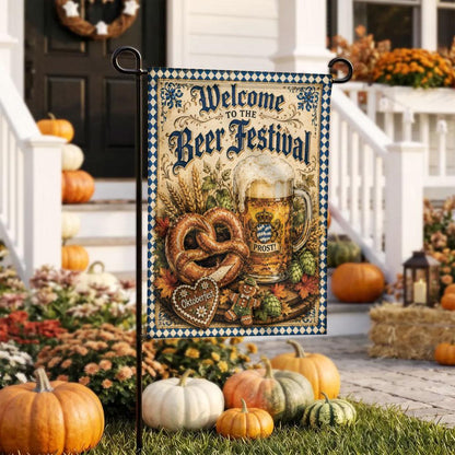 Oktoberfest Prost German Beer Garden Flag - Autumn Decor