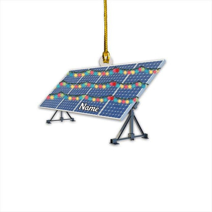 Personalized Solar Panel Christmas Ornament – Custom Renewable Energy Decor, Solar Power Technician Gift, Green Energy Holiday Ornament