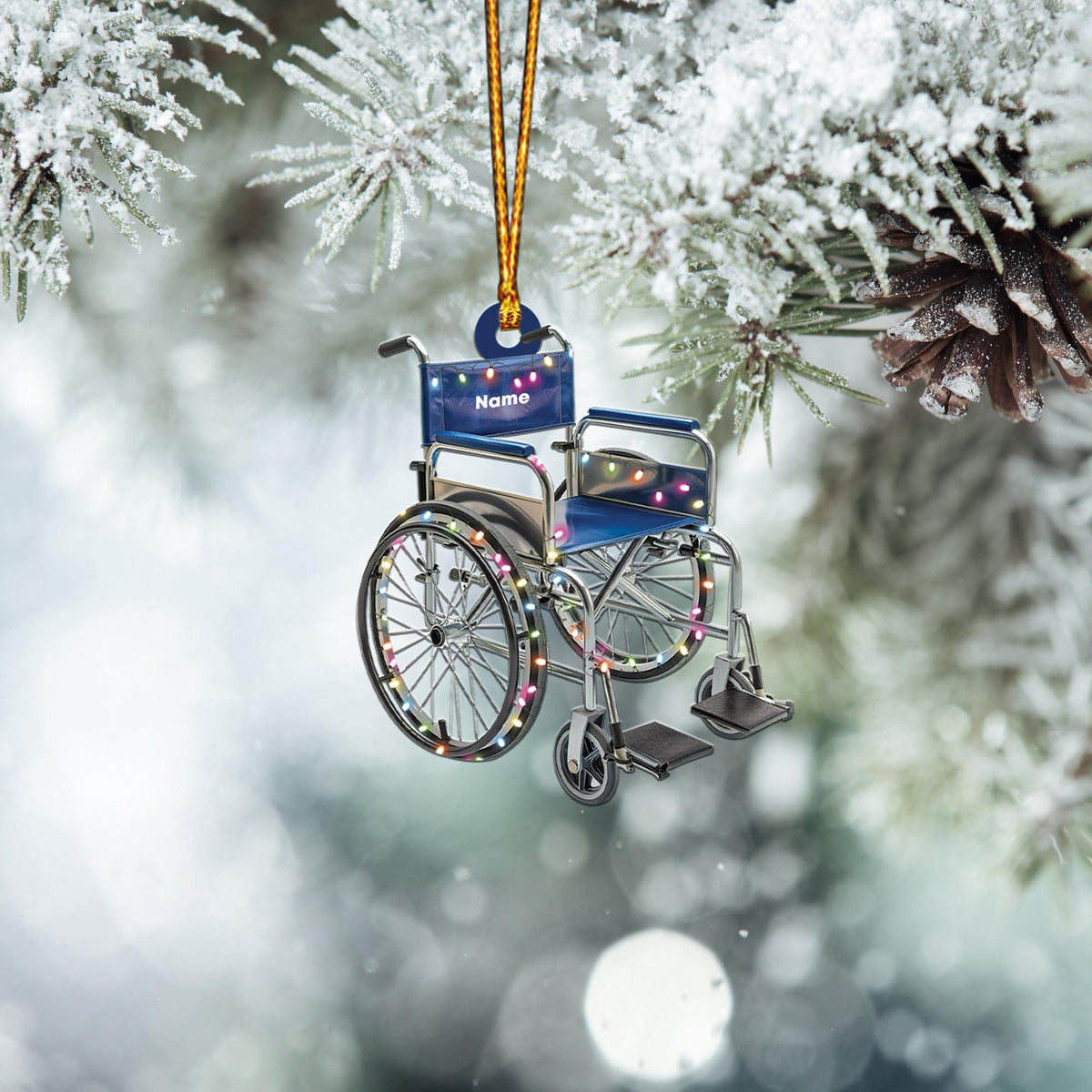 Personalized Wheelchair Christmas Ornament – Custom Wheelchair Hanging Ornament, Christmas Tree Decor, Meaningful Holiday Gift
