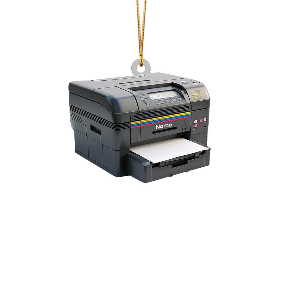 Personalized Printer Machine Christmas Ornament – Custom Printing Machine Ornament, Printer Lover Holiday Gift & Christmas Tree Decor