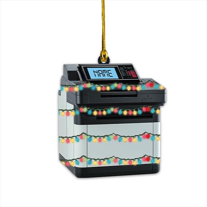 Personalized Printer Machine Christmas Ornament – Custom Printing Machine Ornament, Electronics & Printer Lover Holiday Gift