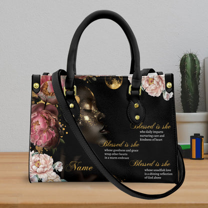 Blessed Is She Leather Handbag For Black Women ID-0322-E8CY