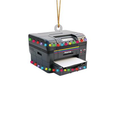 Personalized Printer Machine Christmas Ornament – Custom Printing Machine Ornament, Printer Lover Holiday Gift & Christmas Tree Decor