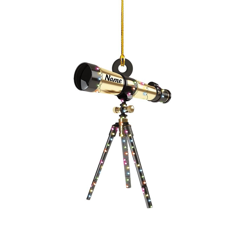 Personalized Telescope Christmas Ornament – Custom Astronomy & Space Ornament, Galaxy Lover Holiday Gift, Stargazer Christmas Tree Decor