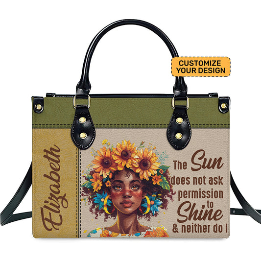 Motivational PU Leather Handbag Designed for Strong Black Women ID-0528-90IZ