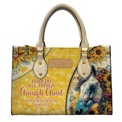 I Can Do All Things Christ Bible Verse Bag, Personalized Christian Leather Handbag Umds2-11