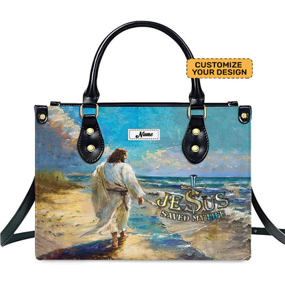Jesus Saved My Life Bible - Personalized Leather Handbag