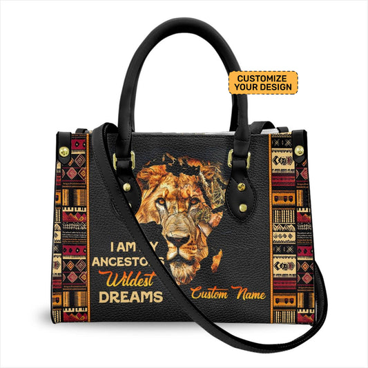 I Am My Ancestors Wildest Dreams Leather Handbag- Custom Handbag For African American Women ID-0417-UJW6