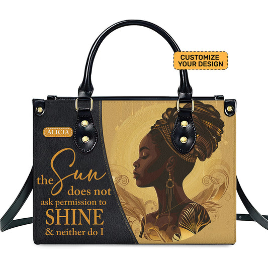 Shine Like the Sun- Inspirational Leather Handbag for Black Women ID-0519-AUQ9