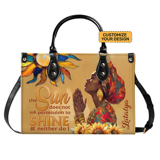 Golden Spirit Empowerment-  Personalized Leather Handbag For Black Women ID-0322-R3QO