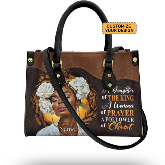 A Daughter Of The King Inspirational Leather Handbag for Black Women ID-0322-SKXI