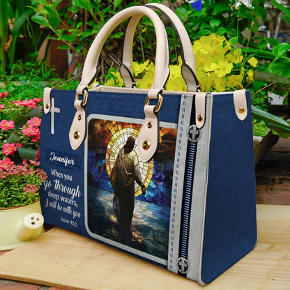 I Will Be With You Jesus Bible Verse Handbag- Personalized PU Leather Christian Handbag ID-0416-WONJ