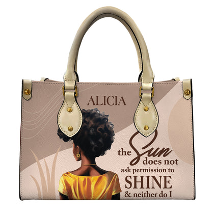 Shine Boldly Custom PU Leather Bag- Empowering Afrocentric Handbag ID-0512-ALMV