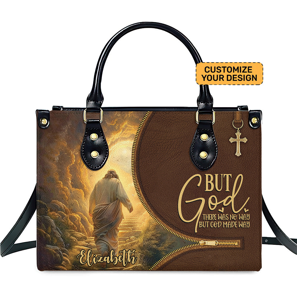 There Was No Way But God Made Way - Personalized Leather Handbag