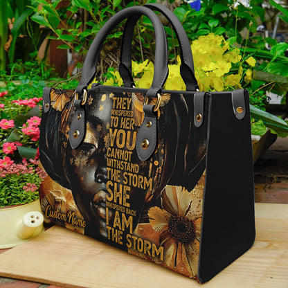 I Am The Storm Inspirational Leather Handbag for Black Women ID-0322-GVEL
