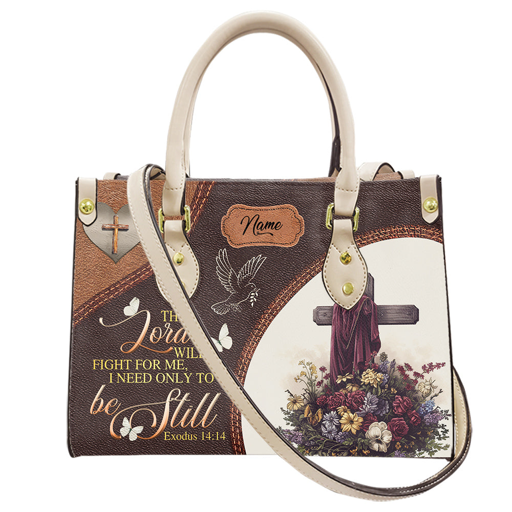 The Lord Will Fight For Me Personalized PU Leather Handbag For Christian ID-0324-TK6E
