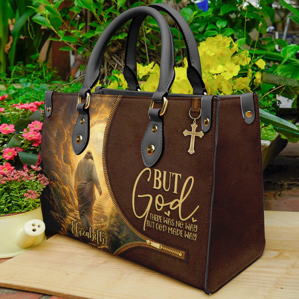 There Was No Way But God Made Way - Personalized Leather Handbag